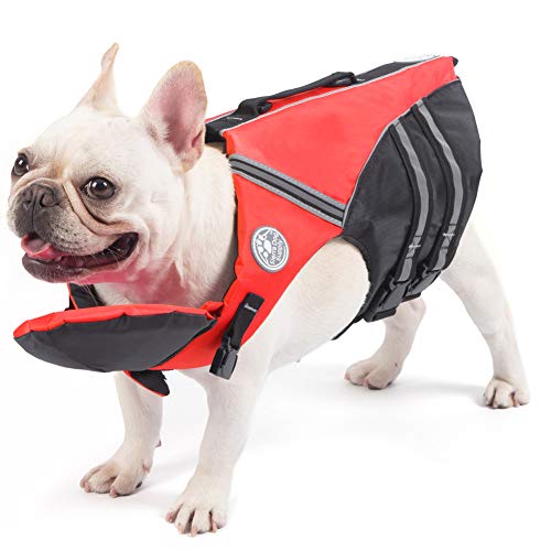 French bulldog life jacket with handle & reflective