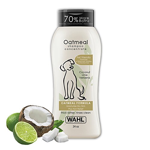 Wahl dry skin & itch relief pet shampoo for dogs oatmeal formula with coconut lime verbena & pet friendly formula
